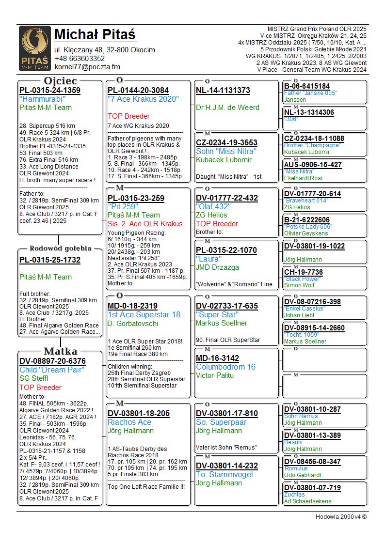 Pigeon pedigree image