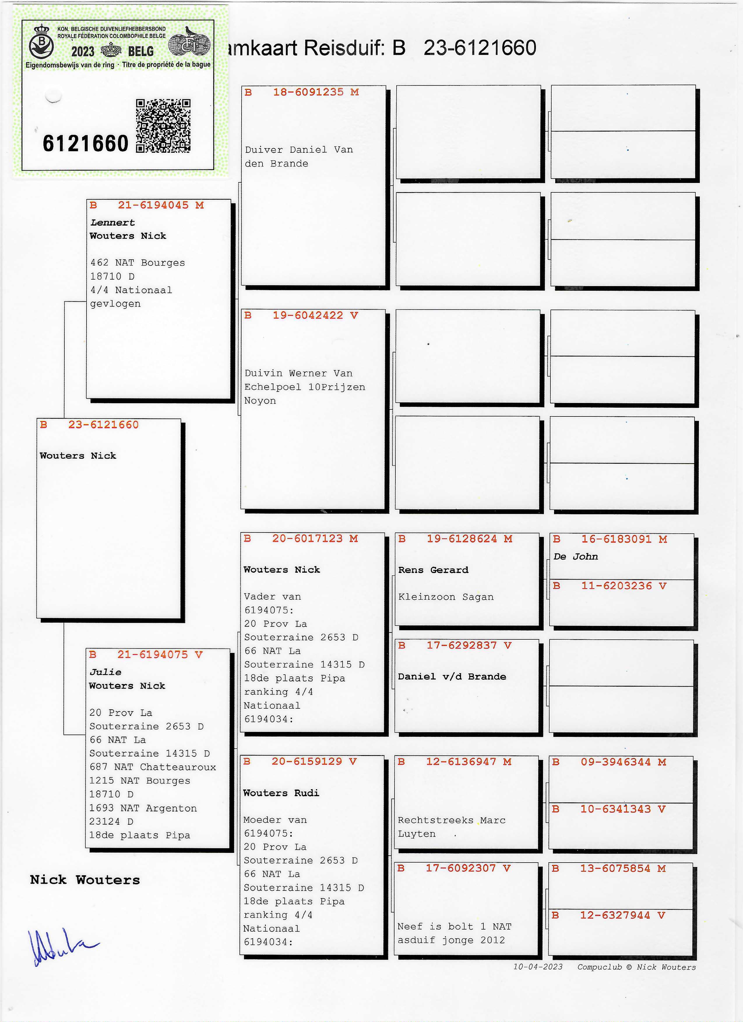 Pigeon pedigree image