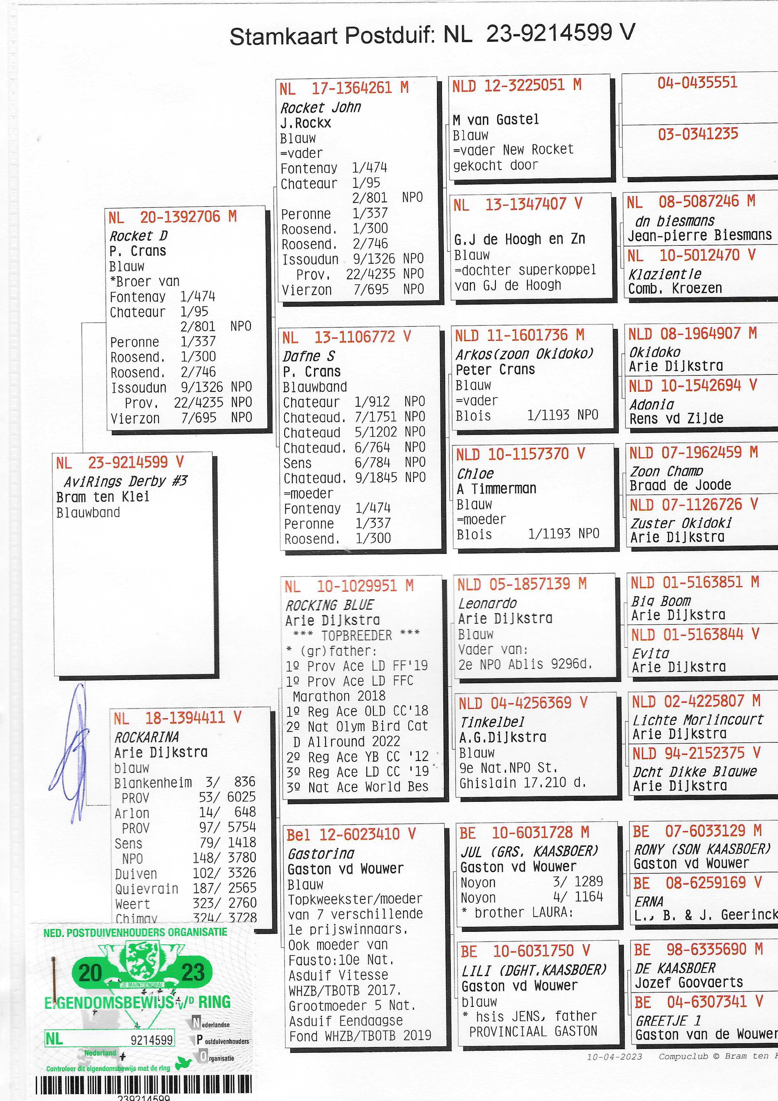 Pigeon pedigree image