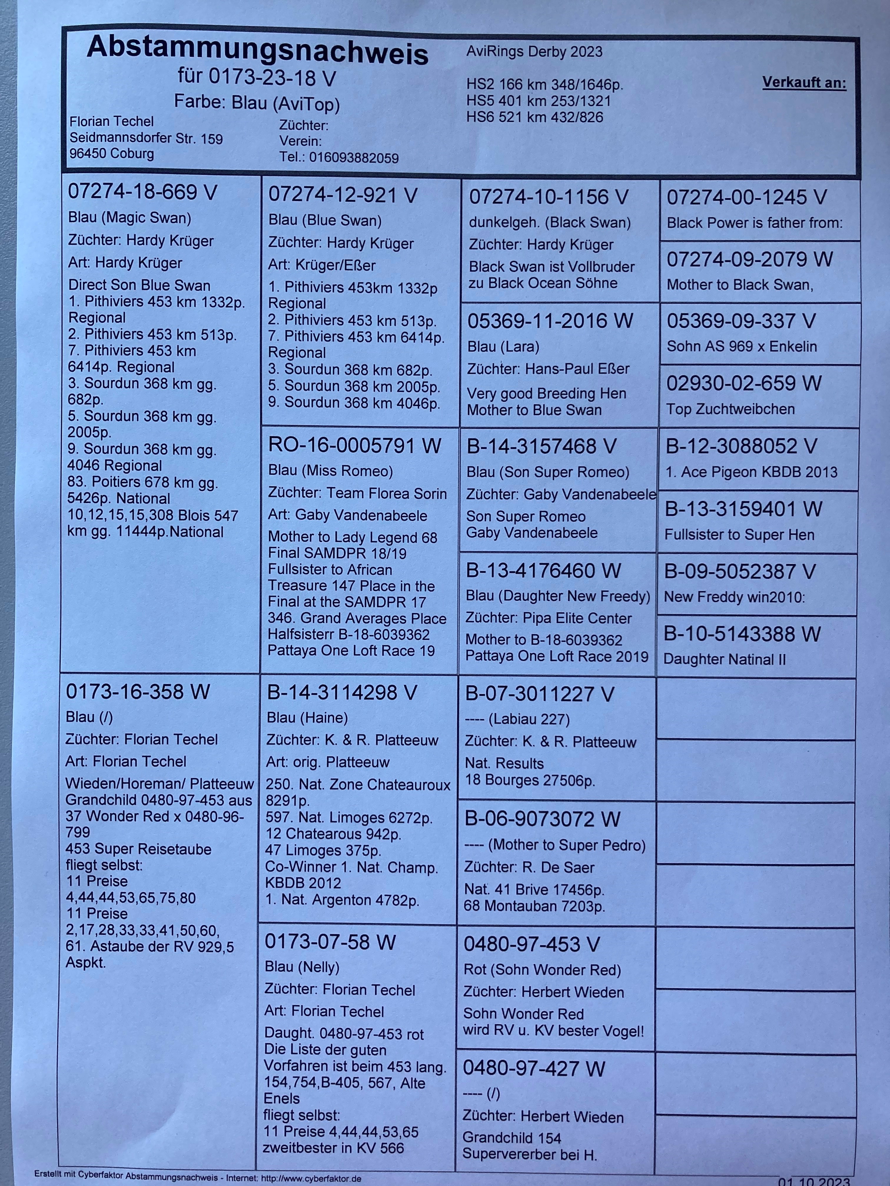 Pigeon pedigree image