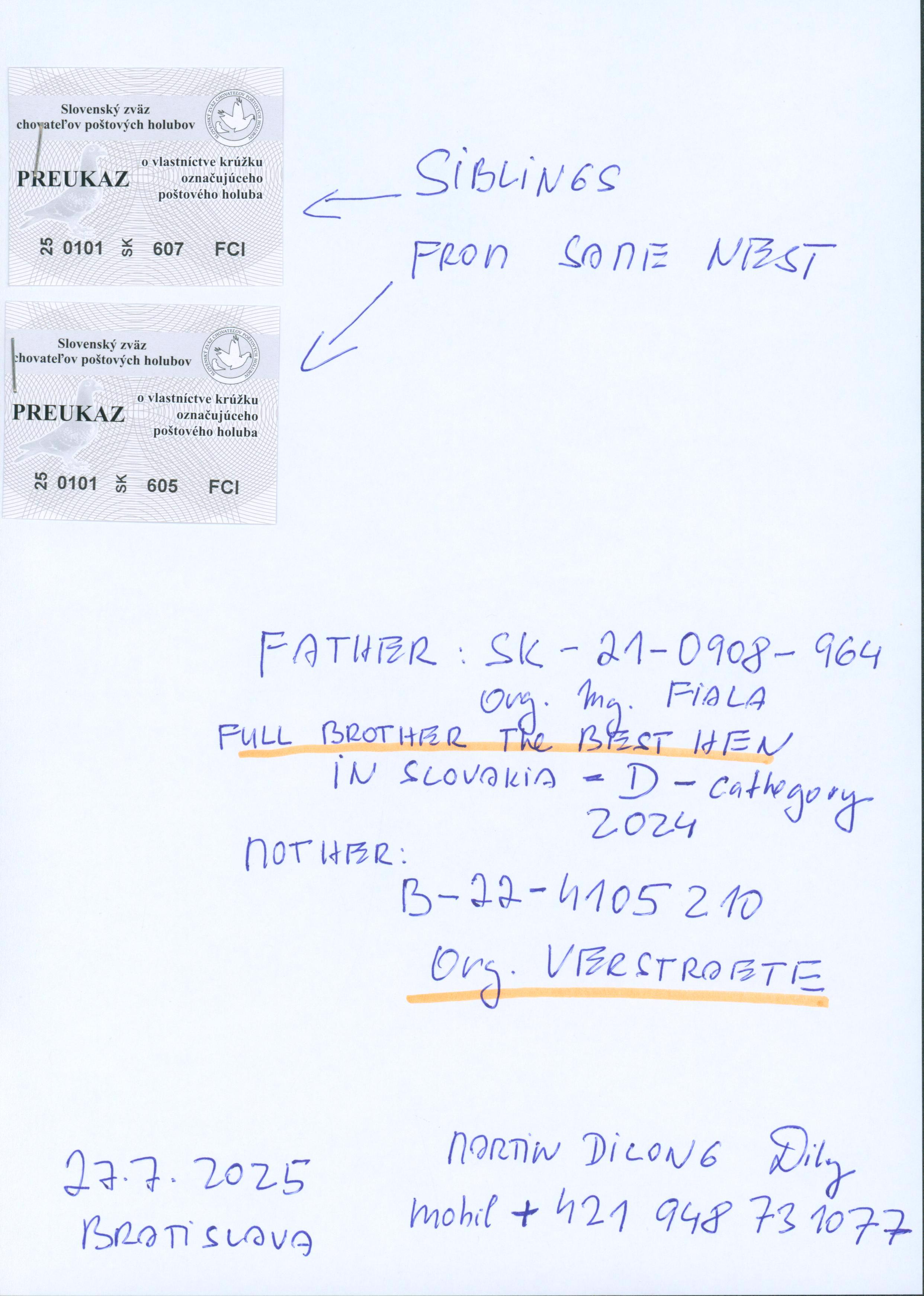 Pigeon pedigree image