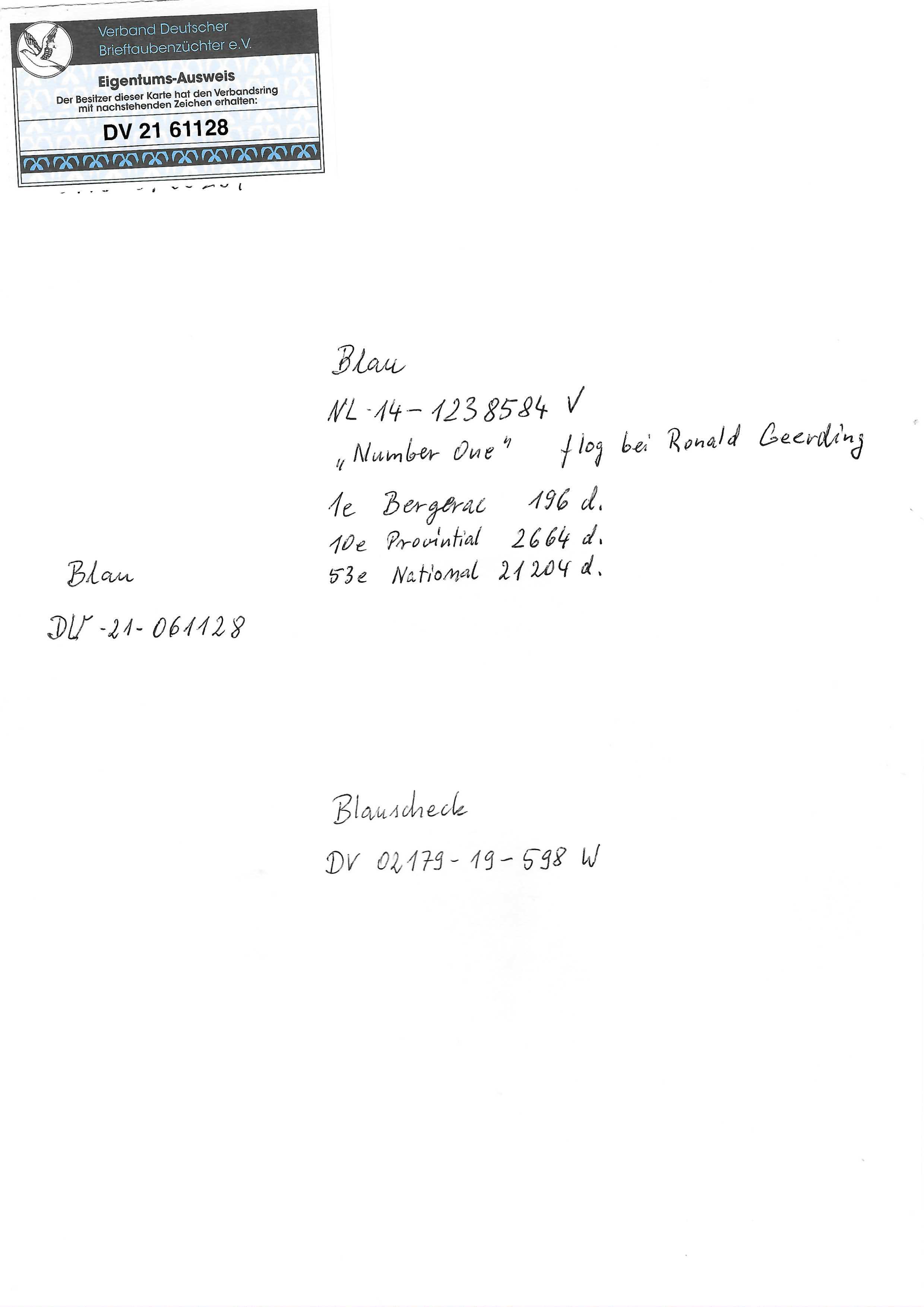 Pigeon pedigree image