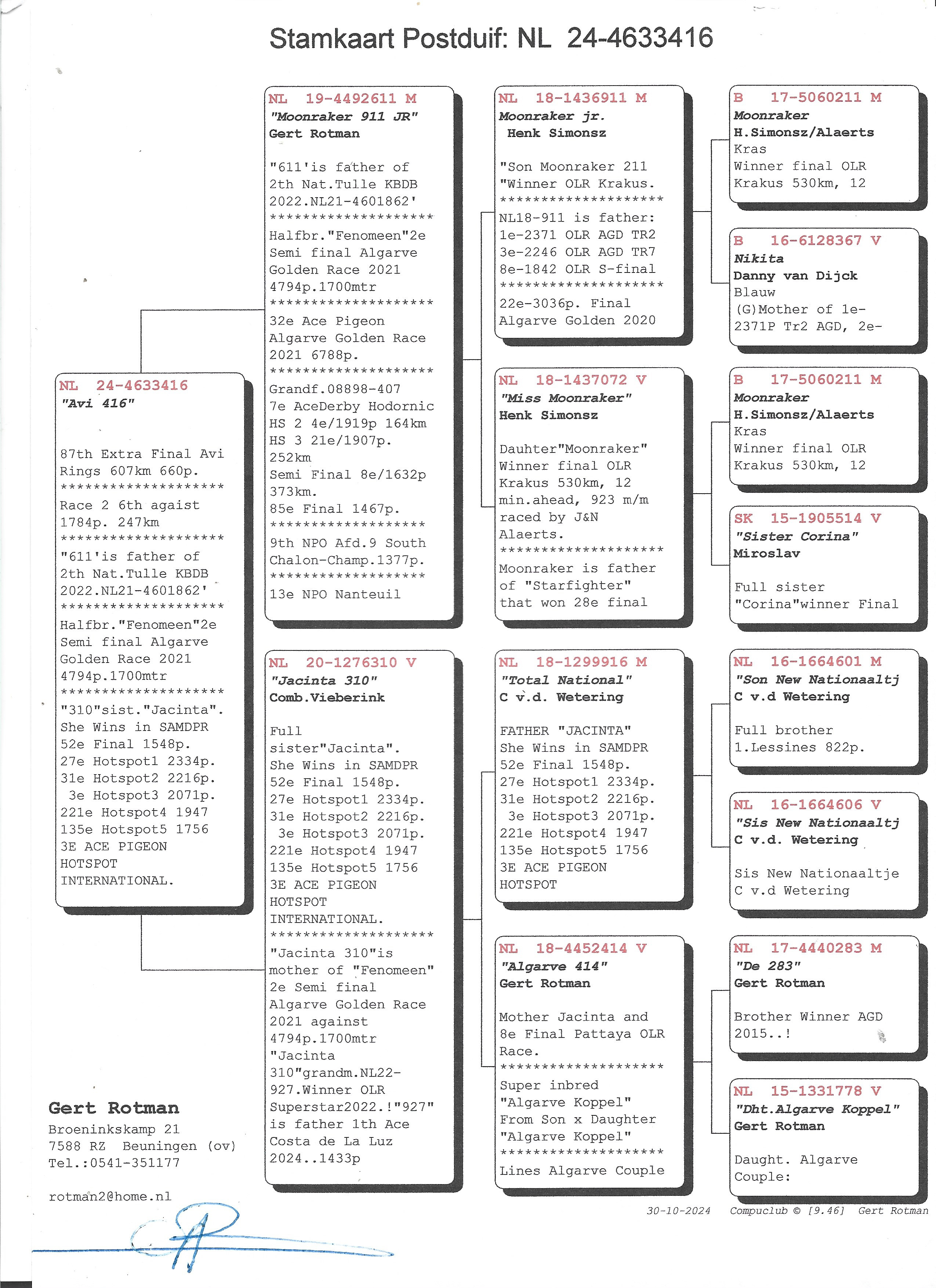 Pigeon pedigree image