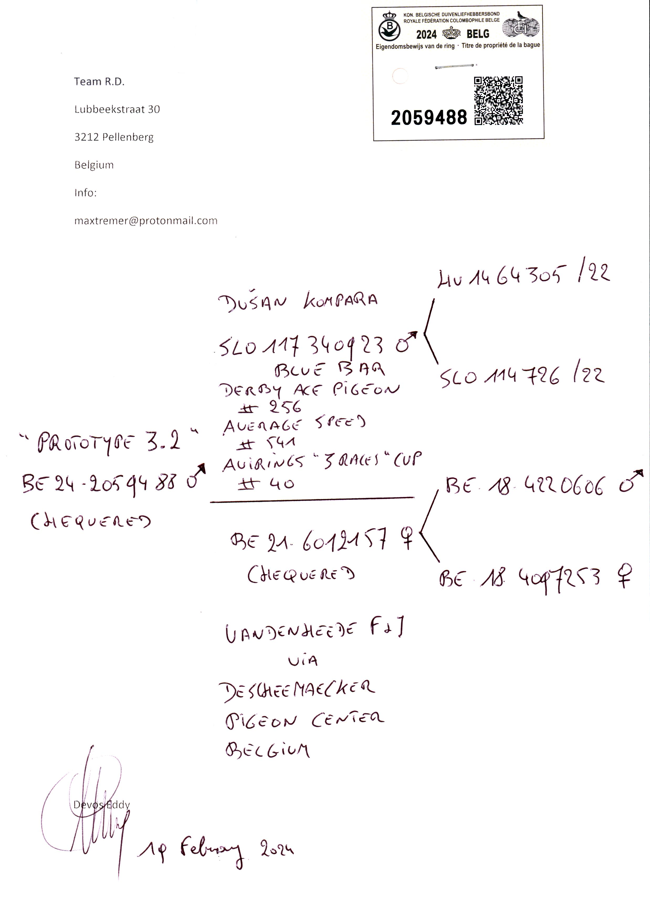 Pigeon pedigree image