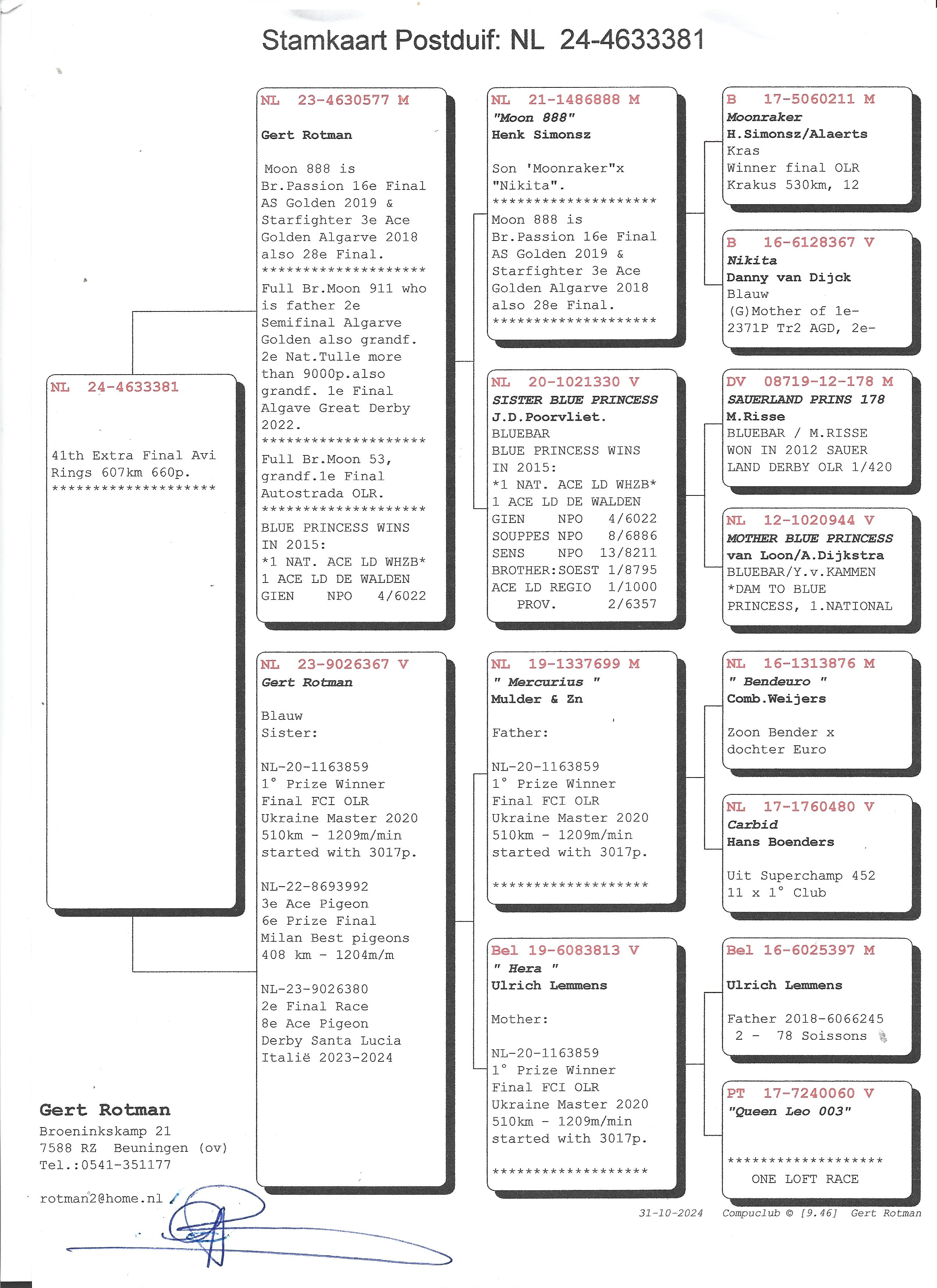 Pigeon pedigree image
