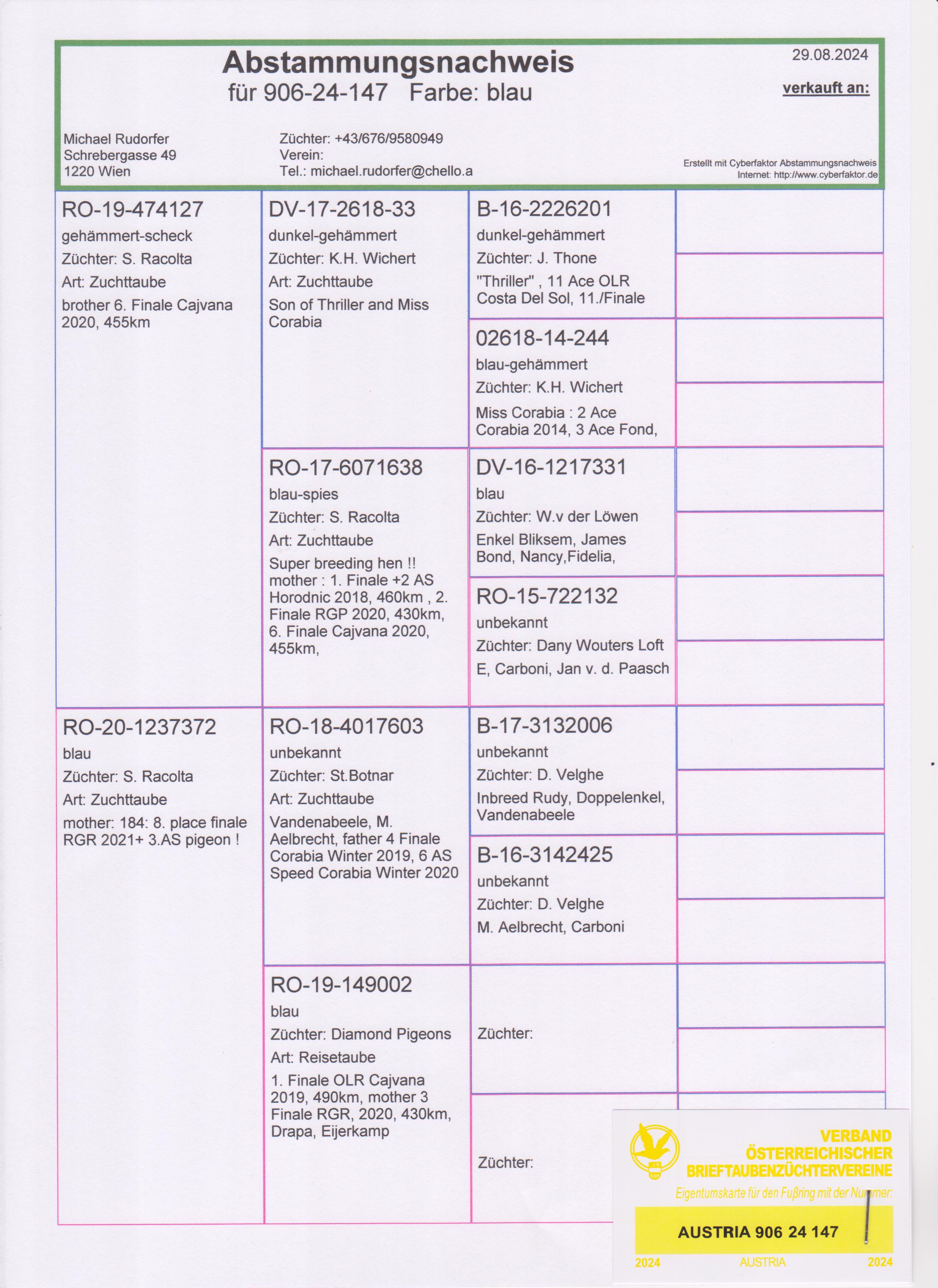 Pigeon pedigree image