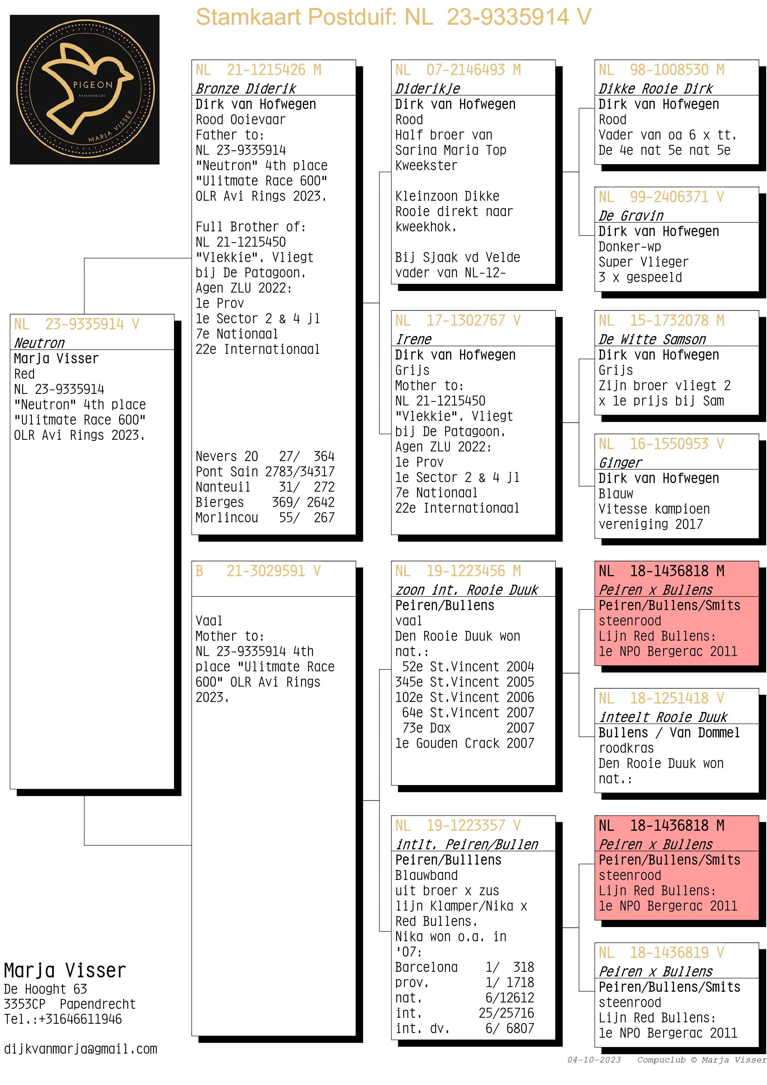 Pigeon pedigree image