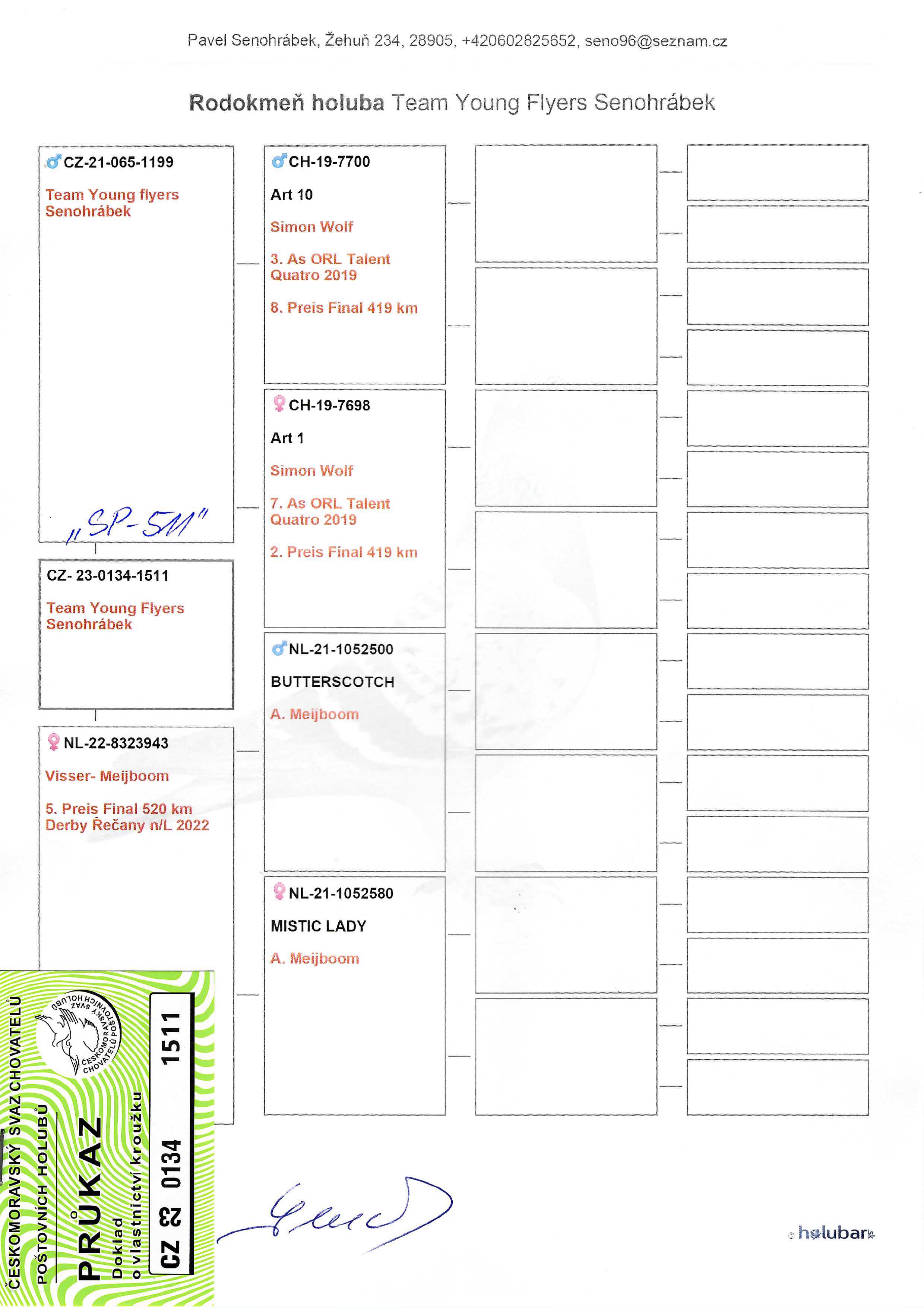 Pigeon pedigree image